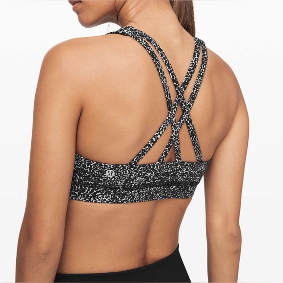 Lululemon Energy Bra *High Neck in Polar Shift Alpine White Black - Picture 2 of 9